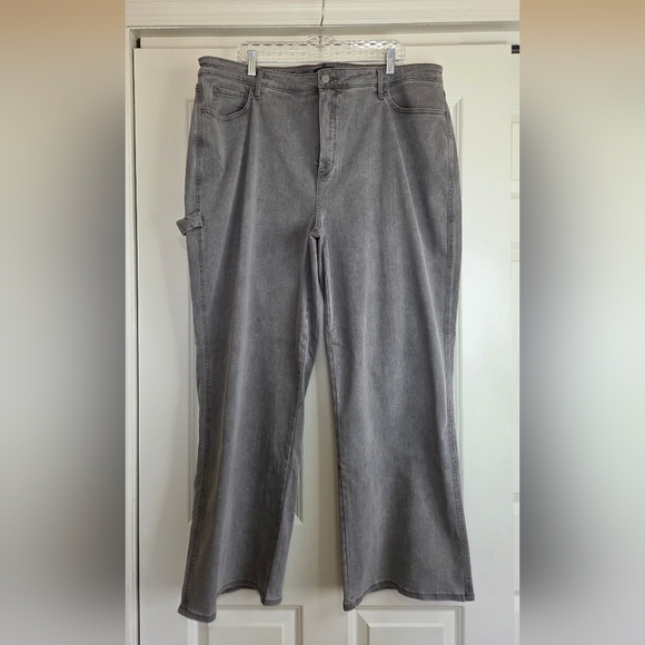 NYDJ 'Teresa' High Waist Grey Wash Utility Wide Leg Jean - Size 20W - Picture 2 of 9